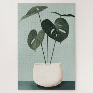 Puzzle Monstera dans un pot blanc
