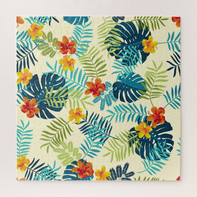 Puzzle Monstère tropicale Hibiscus Motif d'été (Vertical)