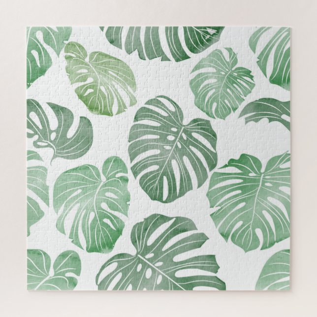 Puzzle Monstre aquarelle, papier peint tropical transpare (Vertical)