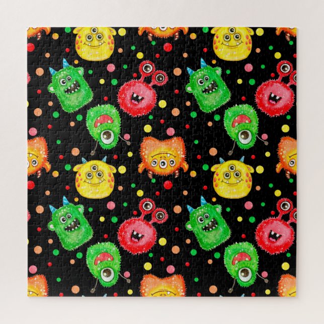 Puzzle Monstres aquarelles : Motif mignon (Vertical)