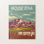 Puzzle Mont Etna Sicile Voyage Art Vintage<br><div class="desc">Montez l'Etna dans un style d'art vectoriel. L'Etna se trouve sur la côte est de la Sicile,  entre les villes de Messine et Catane Italie</div>