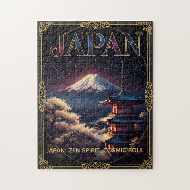Puzzle Mont Fuji céleste Japon Pagode Voyage Art (Vertical)