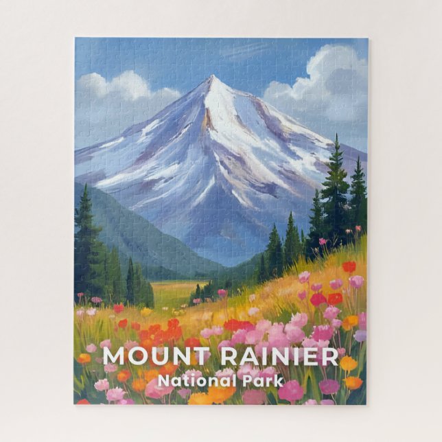 Puzzle Mont Rainier Parc National | Voyage dans l'État de (Vertical)