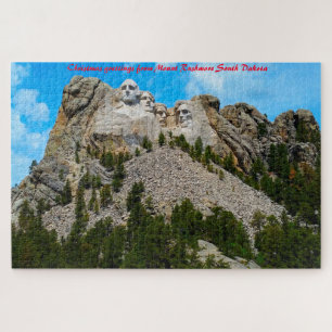 Puzzle Mont Rushmore Dakota du Sud. voeux de Noël
