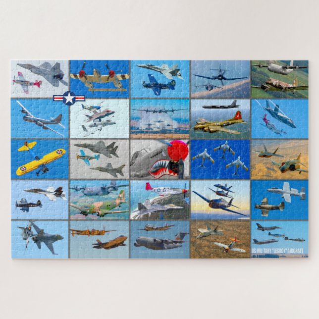 PUZZLE "MONTAGE" D'UN AVION D'HÉRITAGE MILITAIRE AMÉRICAI (Horizontal)