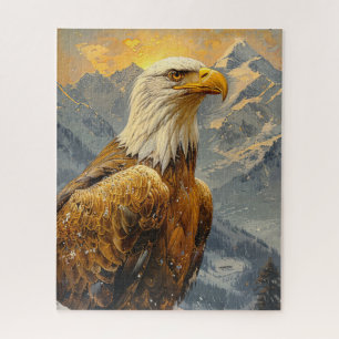 Puzzle Montagnes d'aquarelle d'aigle chauve
