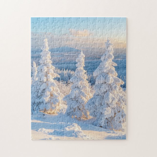 Puzzle Montagnes d'hiver Pins des neiges (Vertical)