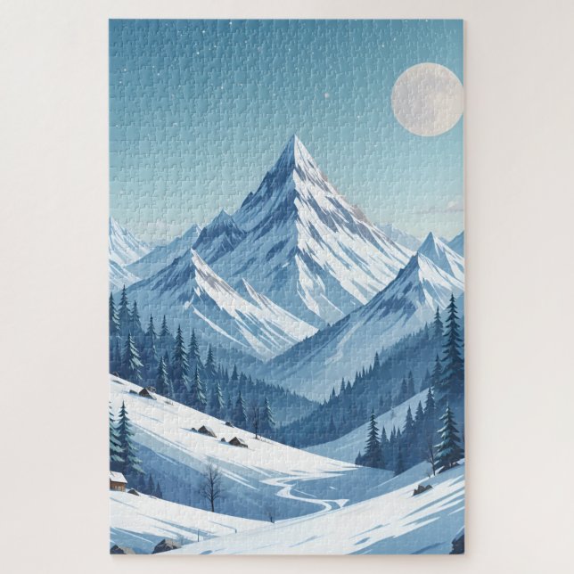 Puzzle Montagnes neigeuses hiver (Vertical)
