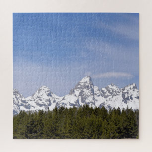 Puzzle Montagnes, pins et ciels bleus - 20x20 pouces