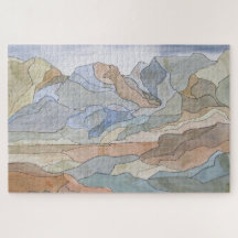 Montagnes Régions Waterline Art Imprimer