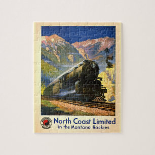 Puzzle Montana Rockies Poster Train à vapeur Moteur ferro