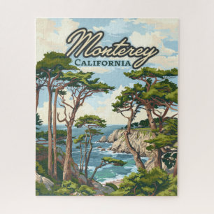 Puzzle Monterey California Cypress Trees Ocean Coast