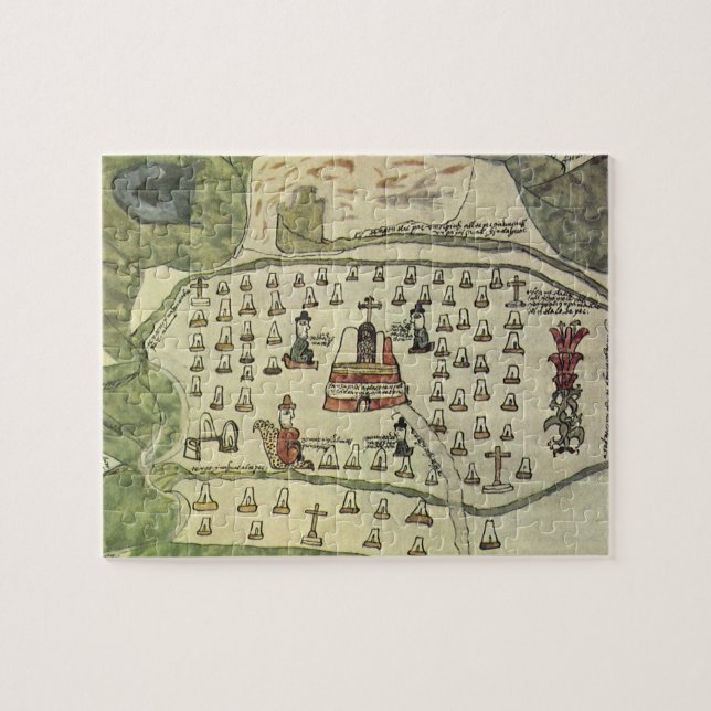 Puzzle Montezuma's Aztec Empire, Antique World Map, 1577 (Horizontal)