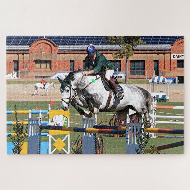 Puzzle Montrer saut cheval et cavalier 3A (Horizontal)