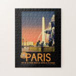 Puzzle Monuments vintages de Paris d'affiche de voyage de<br><div class="desc">L'affiche vintage de voyage de Paris a édité le chemin de fer français,  montrant l'obélisque et le Fontaines de la Concorde de Louxor.</div>