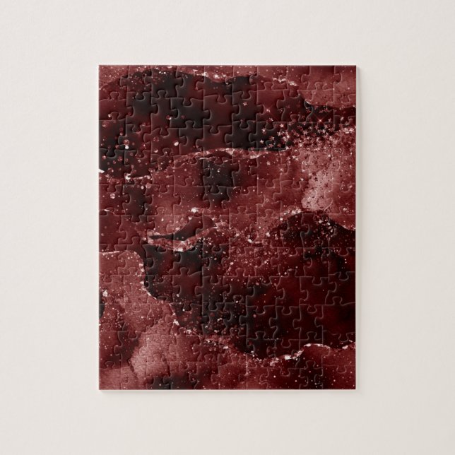 Puzzle Moody Agate | Henné sang rouge grenat bijou ton (Vertical)