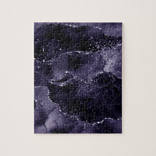 Puzzle Moody Agate | Midnight Indigo Deep Purple Glam (Vertical)