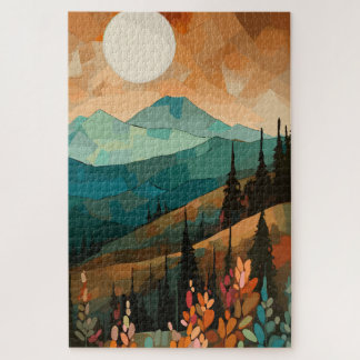 Puzzle Moon Forest Mountain