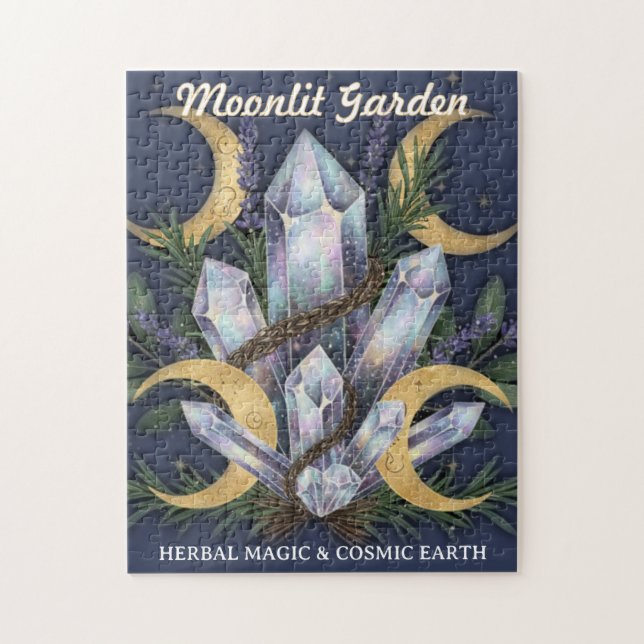 Puzzle Moonlit Garden Crystal Bouquet • Herbal Magic (Vertical)