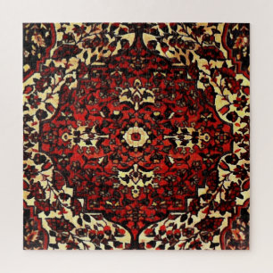 Puzzle Moquette persane look rouge foncé et crème