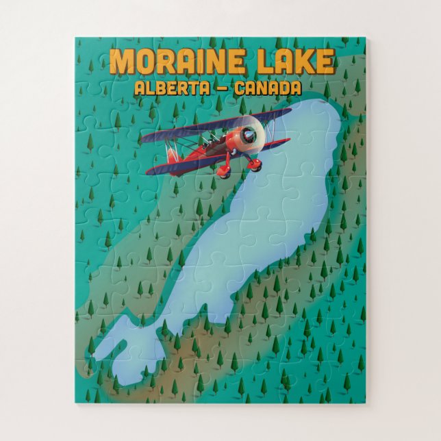 Puzzle Moraine lake Alberta Canada Map (Vertical)