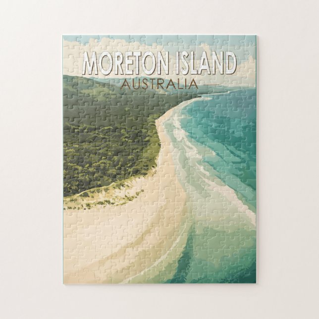 Puzzle Moreton Island Australie Travel Art Vintage (Vertical)