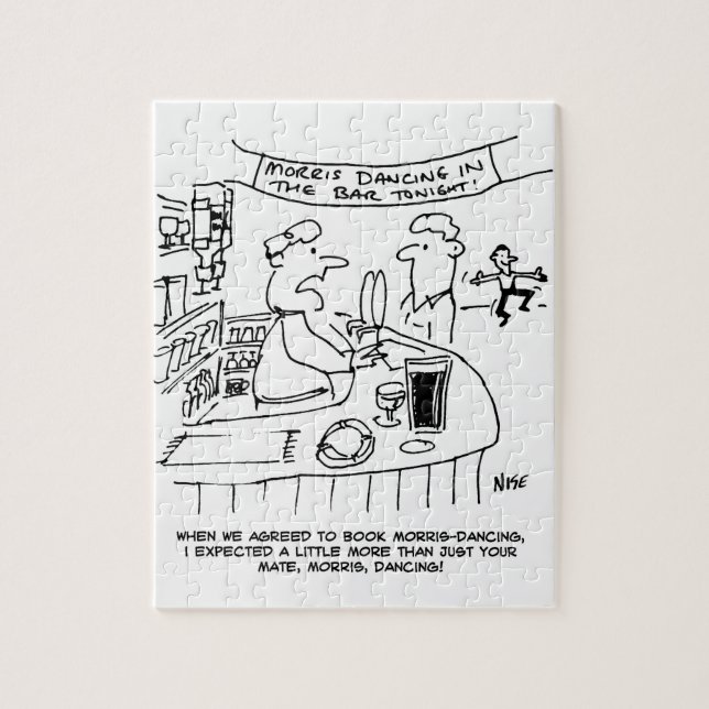 Puzzle Morris Dancing in Pub. Danse Morris traditionnelle (Vertical)