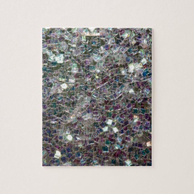 Puzzle Mosaïque argentée colorée scintillante (Vertical)