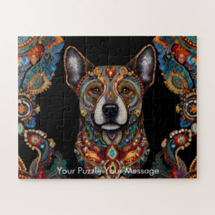 Puzzle Mosaïque bohème Majesté le chien peint
