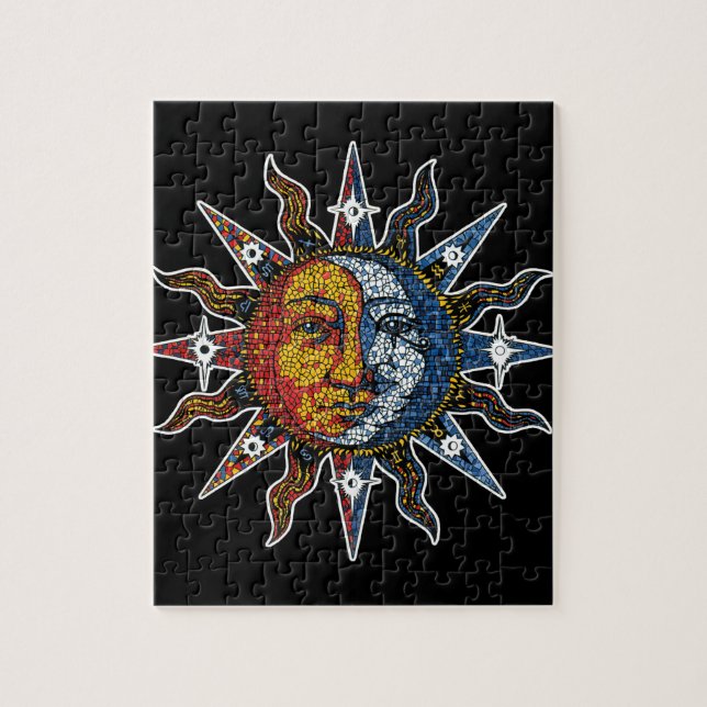 Puzzle Mosaïque céleste Sun et lune (Vertical)