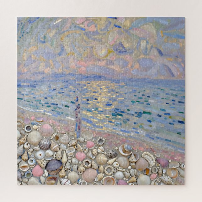 Puzzle Mosaïque de coquillages Plage Horizon Glow (Vertical)