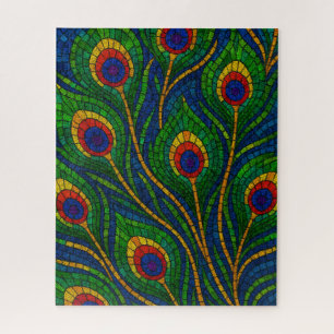 Puzzle Mosaïque de plumes de paon