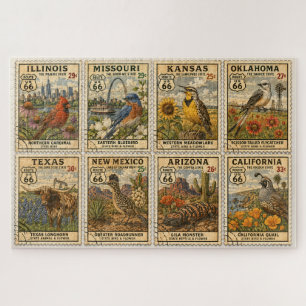 Puzzle Mosaïque de timbres pour le centenaire de la route