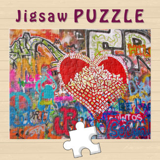 Puzzle Mosaïque du coeur rouge Graffiti Street Art Photo 