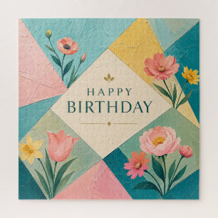 Puzzle Mosaique florale géométrique d'anniversaire