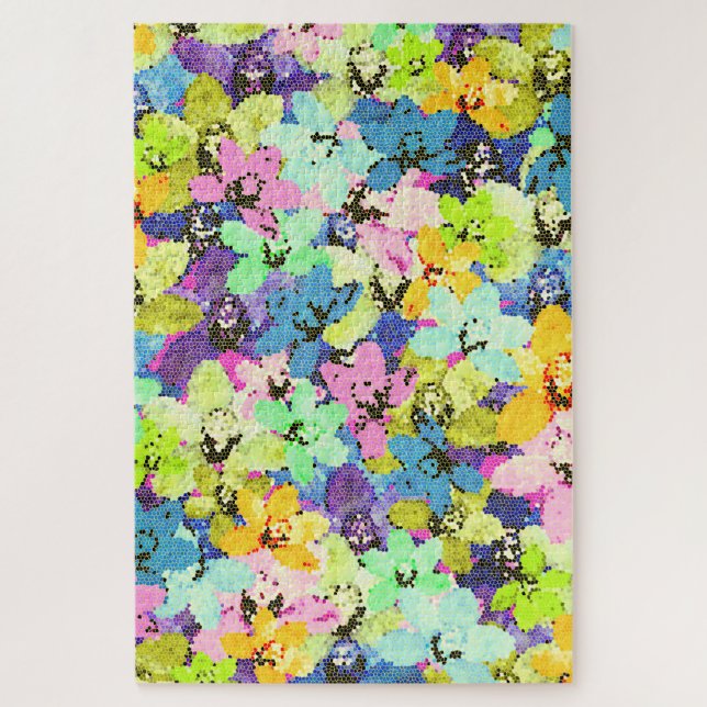 Puzzle Mosaïque Orchidées Couleur de l'eau, (Vertical)