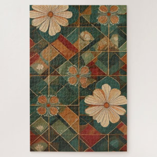 Puzzle Mosaïque Vintage Bloom – Géométrie florale intempo