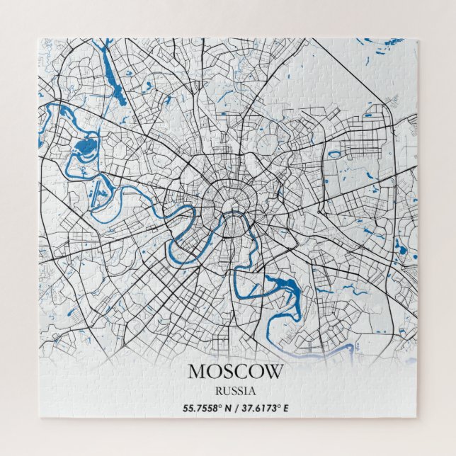 Puzzle Moscou Russie City Plan Voyage Simple (Vertical)