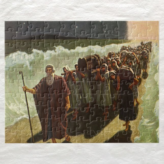 Puzzle Moses traversant la mer Rouge, religion Vintage (Créateur téléchargé)
