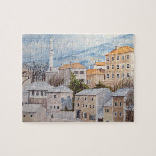 Puzzle Mostar, Bosnie - Peinture Townscape Acrylique