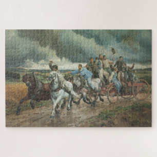Puzzle Moteur de feu vintage (par Eugène Burnand)