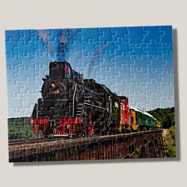 Puzzle Moteur de train à vapeur Locomotive Railroad Jigsa (Créateur téléchargé)