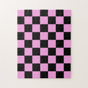 Puzzle Motif à carreaux de rose noire et lavande