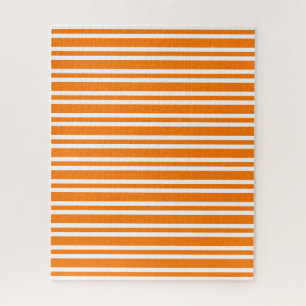 Puzzle Motif à rayures blanches orange