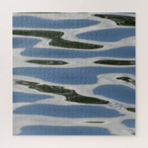 Puzzle Motif Abstrait bleu et blanc