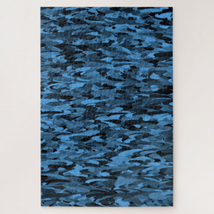 Puzzle Motif Abstrait Bleu Noir