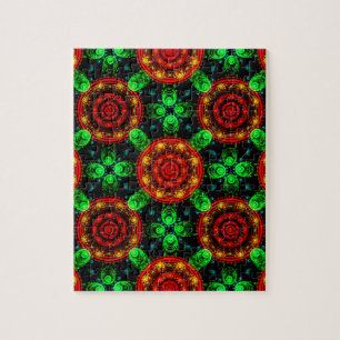 Puzzle Motif abstrait élégant boho moderne floral #504