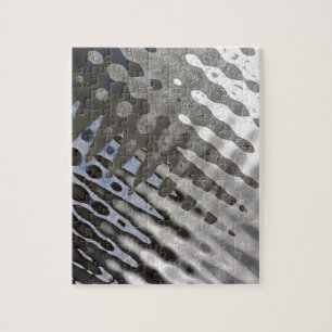Puzzle Motif Abstrait en acier métallique argenté