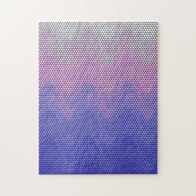 Puzzle Motif Abstrait Hexagon violet rose (Vertical)