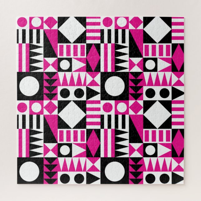 Puzzle Motif abstrait moderne du milieu du siècle. (Vertical)